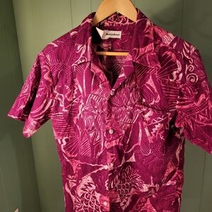 Vintage Pink Hawaiin Shirt, M, 100% Cotton, Made in Hawaii, Preppy, Beach